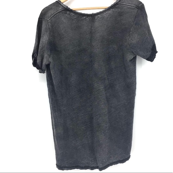 Free People Saturday Lace Trim Linen Blend Tee NWT - Picture 4 of 6